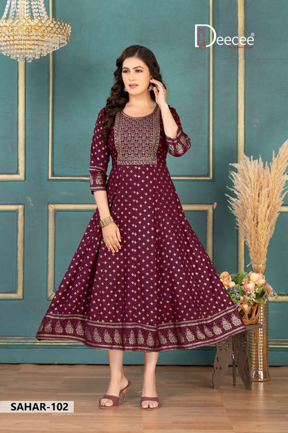Sahar Deecee Rayon Anarkali Kurtis Supplier Gujarat
