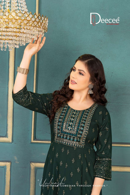 Sahar Deecee Rayon Anarkali Kurtis Supplier Gujarat