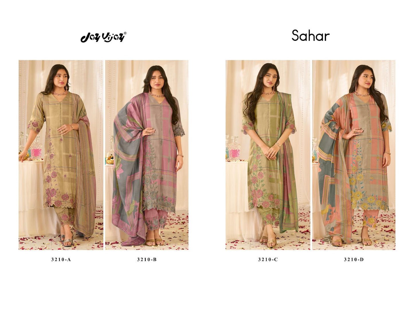 Sahar Jay Vijay Muslin Silk Pant Style Suits Wholesale Rate
