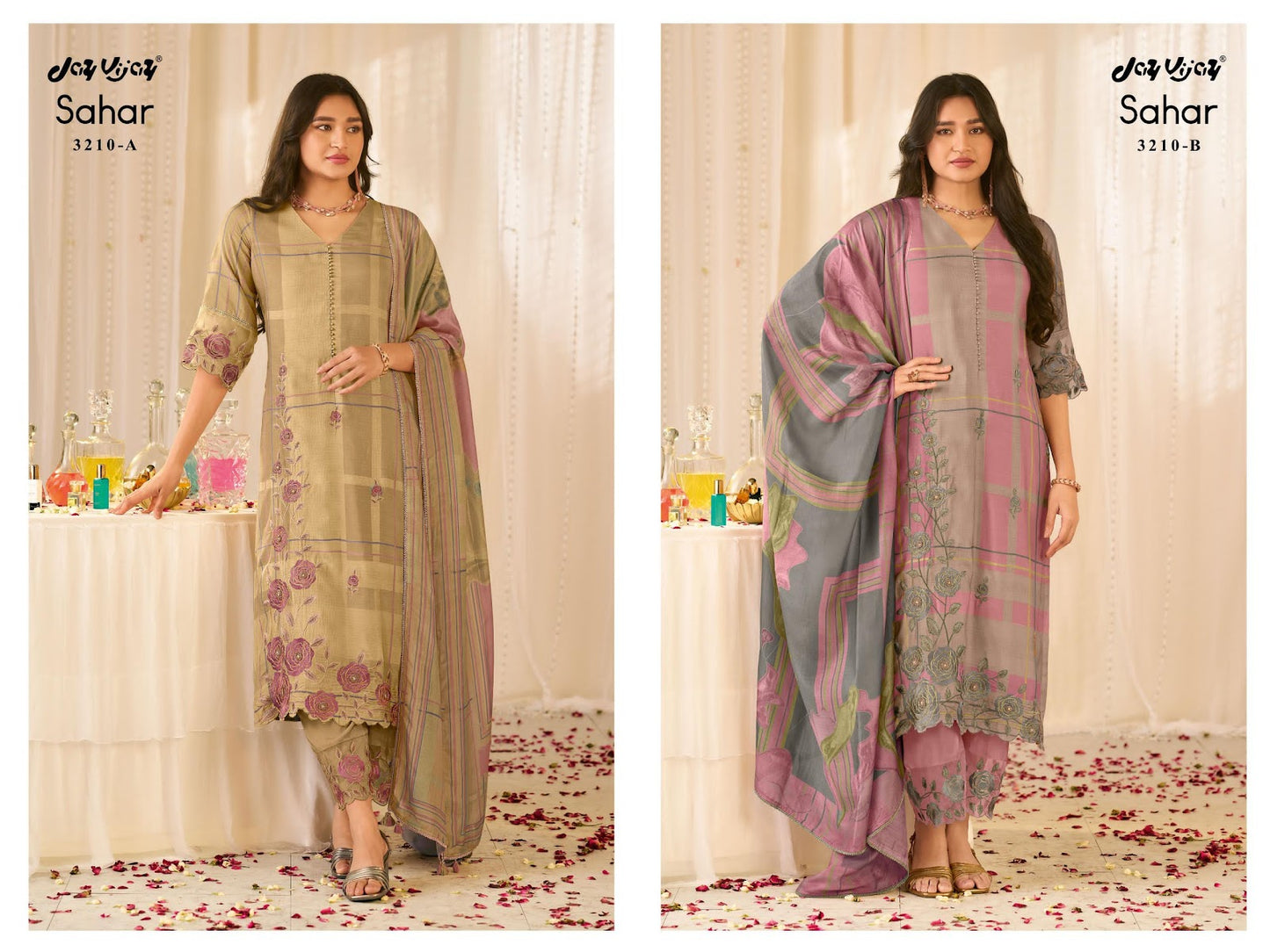 Sahar Jay Vijay Muslin Silk Pant Style Suits Wholesale Rate