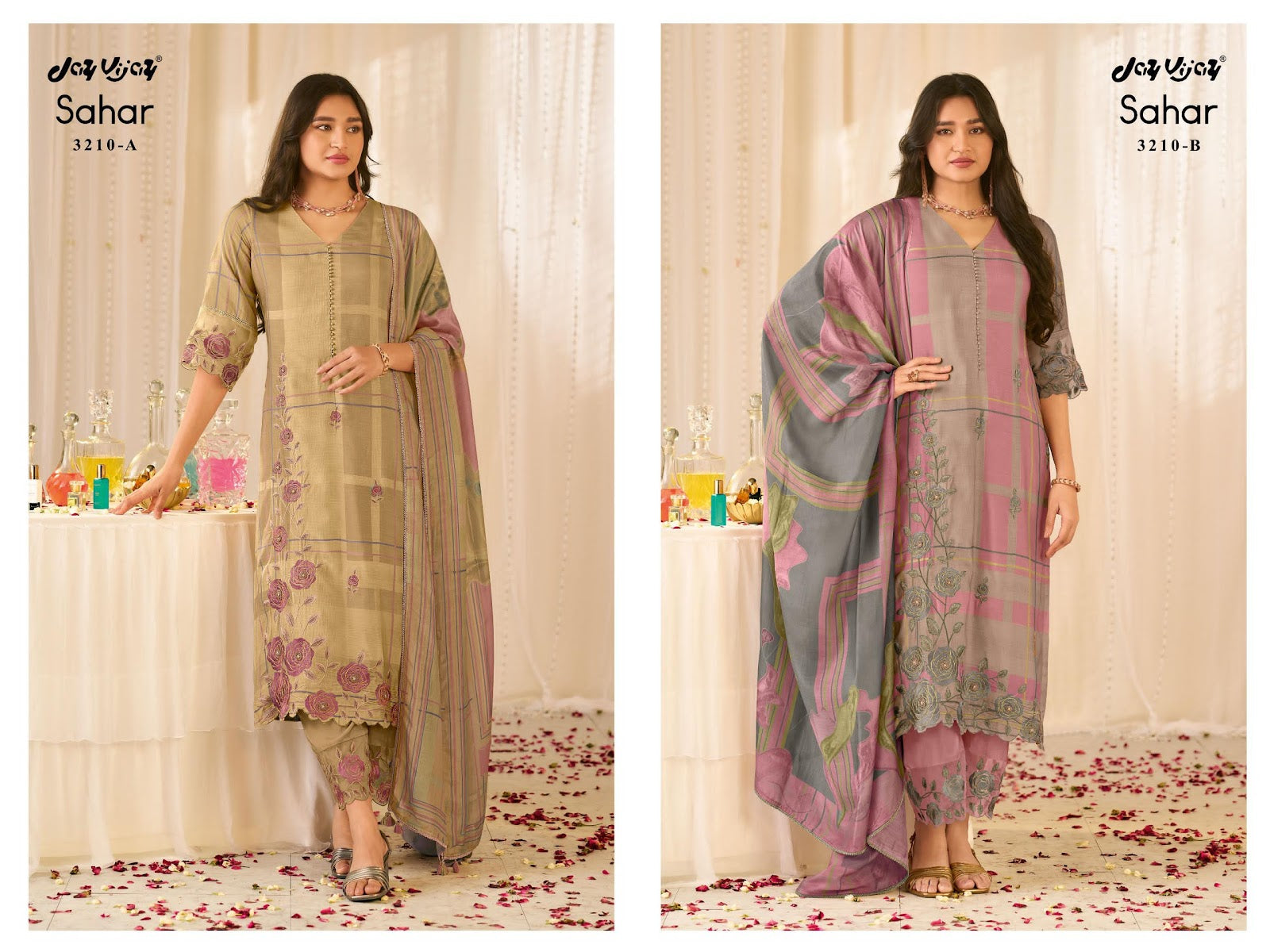 Sahar Jay Vijay Muslin Silk Pant Style Suits Wholesale Rate