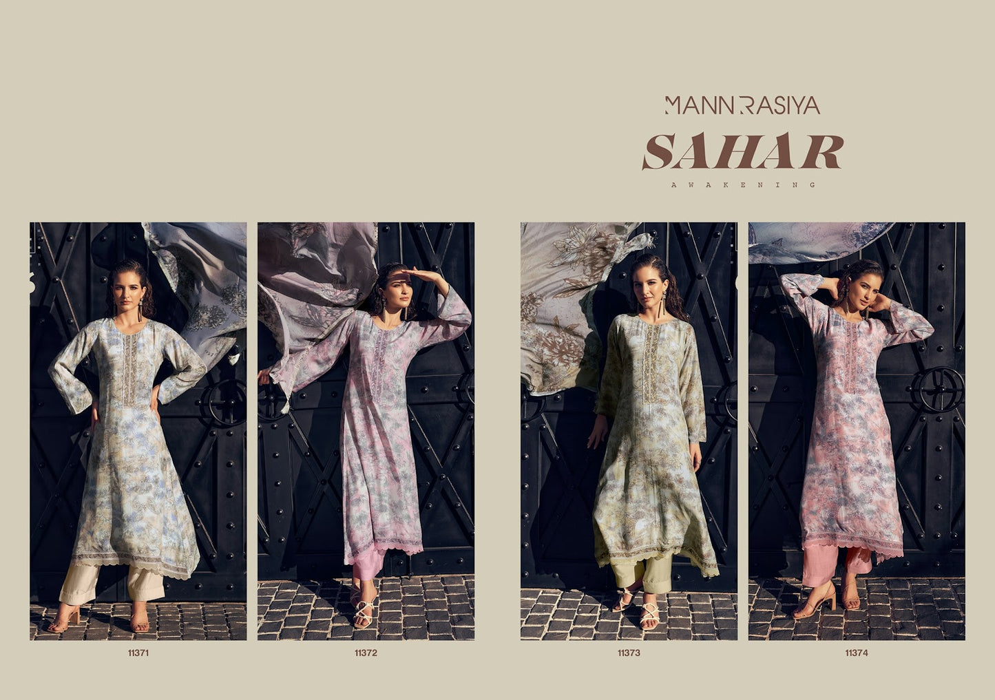 Sahar Mannrasiya Modal Muslin Plazzo Style Suits Supplier Gujarat