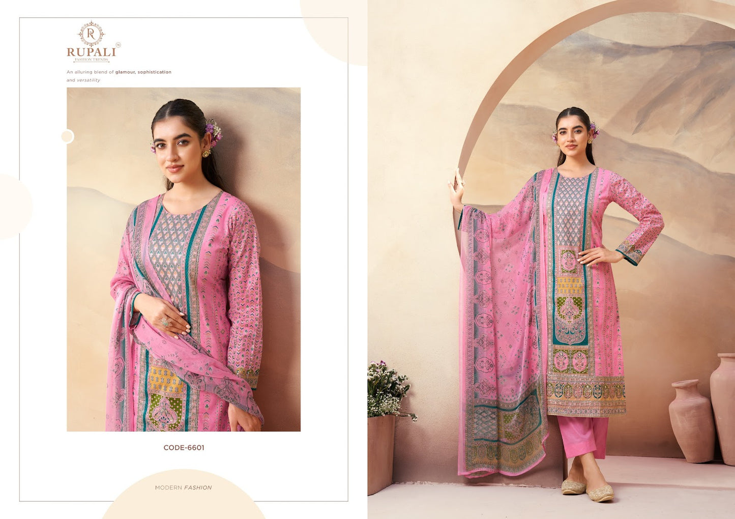 Sahara Rupali Cambric Cotton Pant Style Suits Wholesaler India
