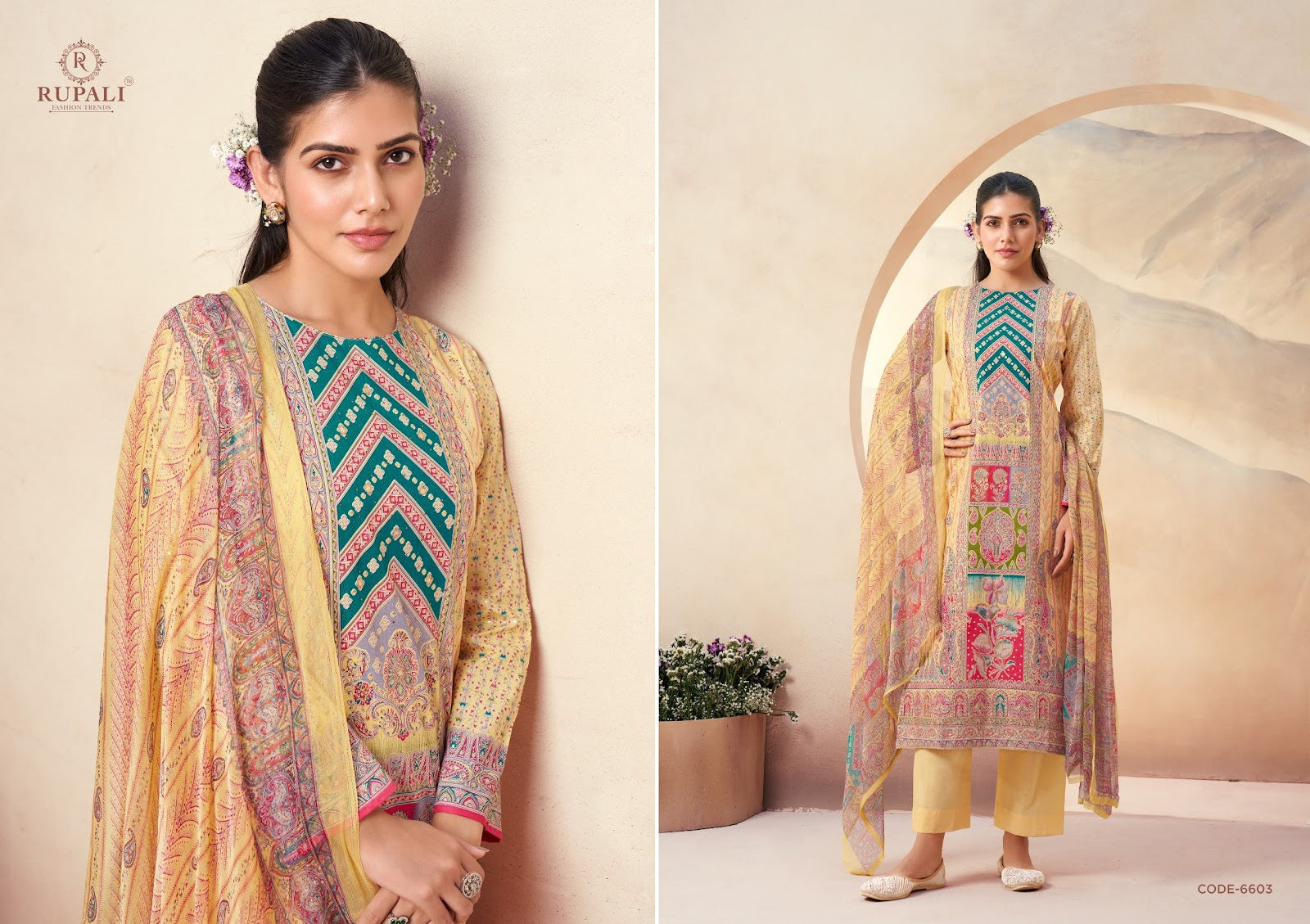 Sahara Rupali Cambric Cotton Pant Style Suits Wholesaler India