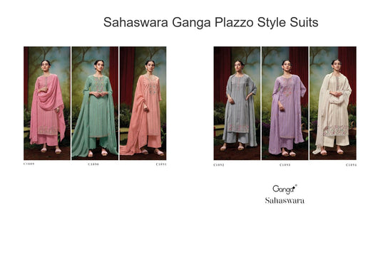 Sahaswara Ganga Handloom Plazzo Style Suits Supplier Gujarat