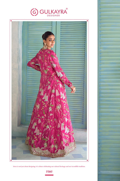 Saheen Gulkayra Designer Chinnon Crop Top Shurg Palazzo Set Exporter India
