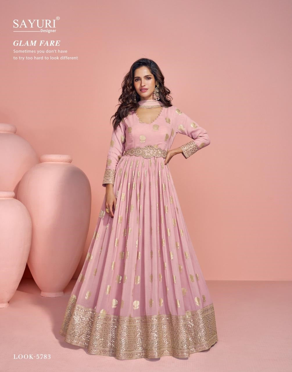 Saheen Sayuri Viscose Gown Dupatta Set Exporter Ahmedabad