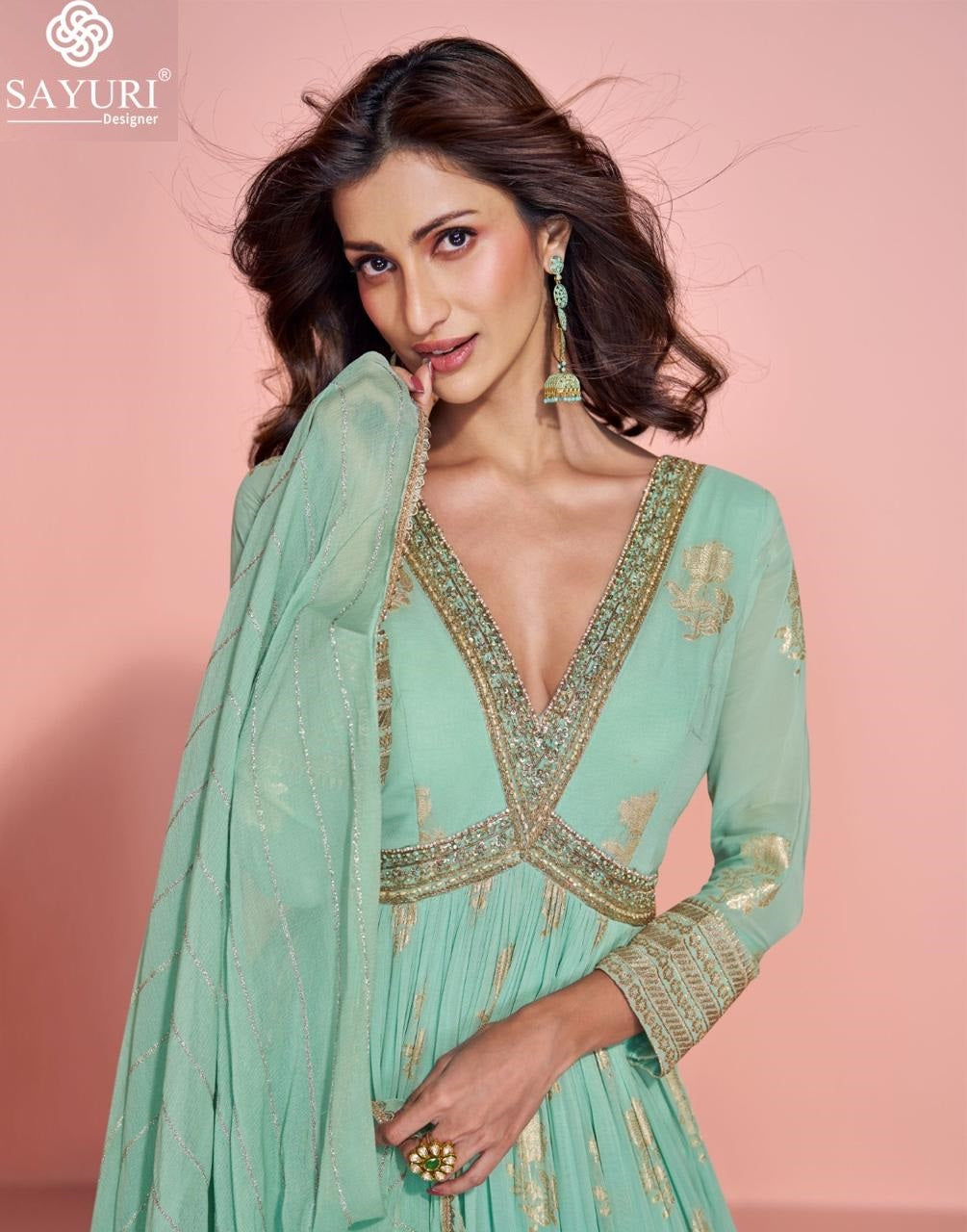 Saheen Sayuri Viscose Gown Dupatta Set Exporter Ahmedabad