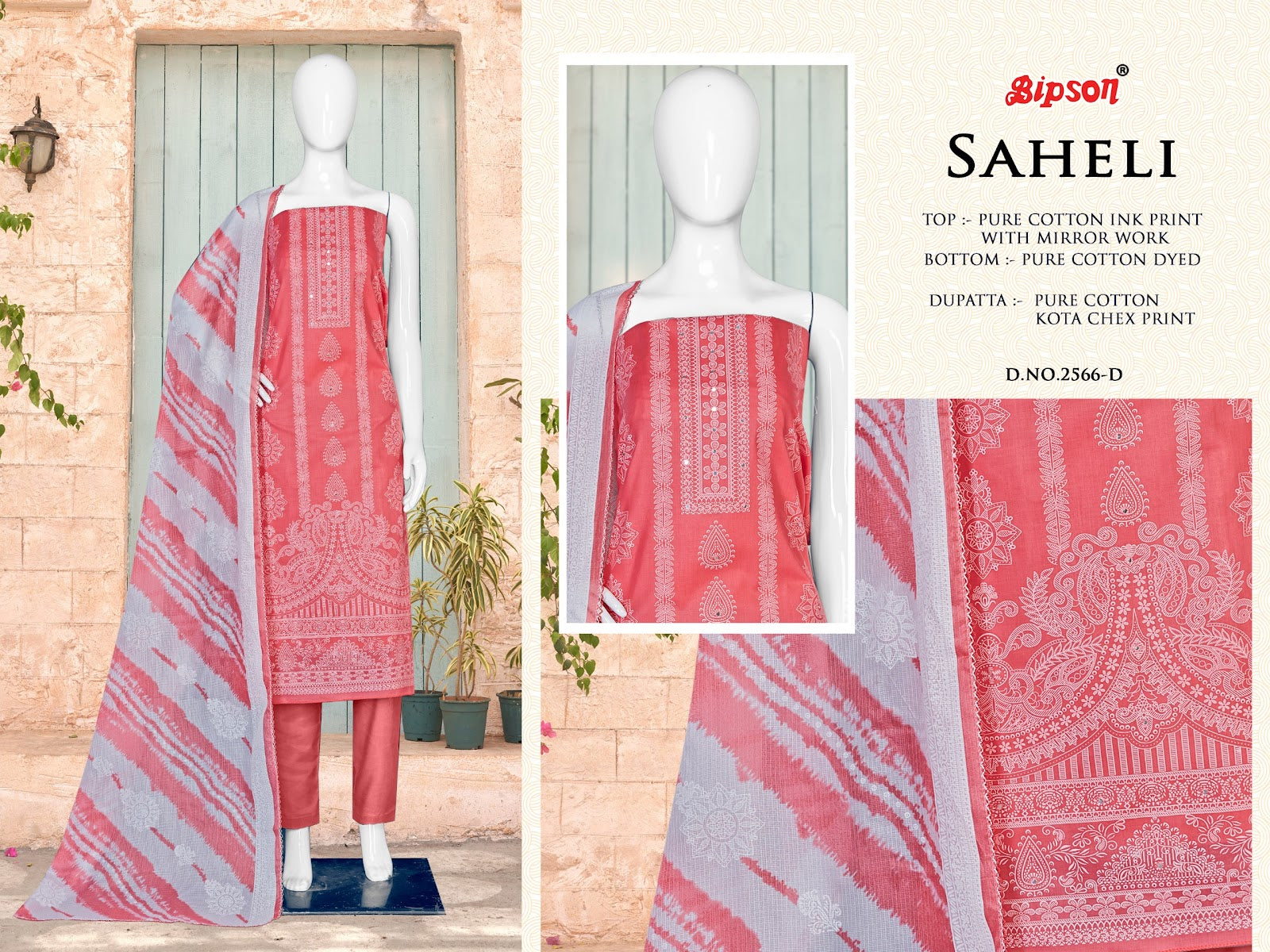 Saheli 2566 Bipson Prints Cotton Pant Style Suits