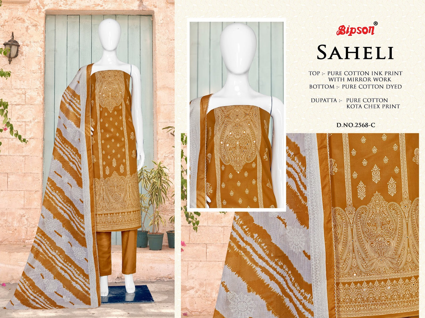Saheli 2568 Bipson Prints Cotton Pant Style Suits