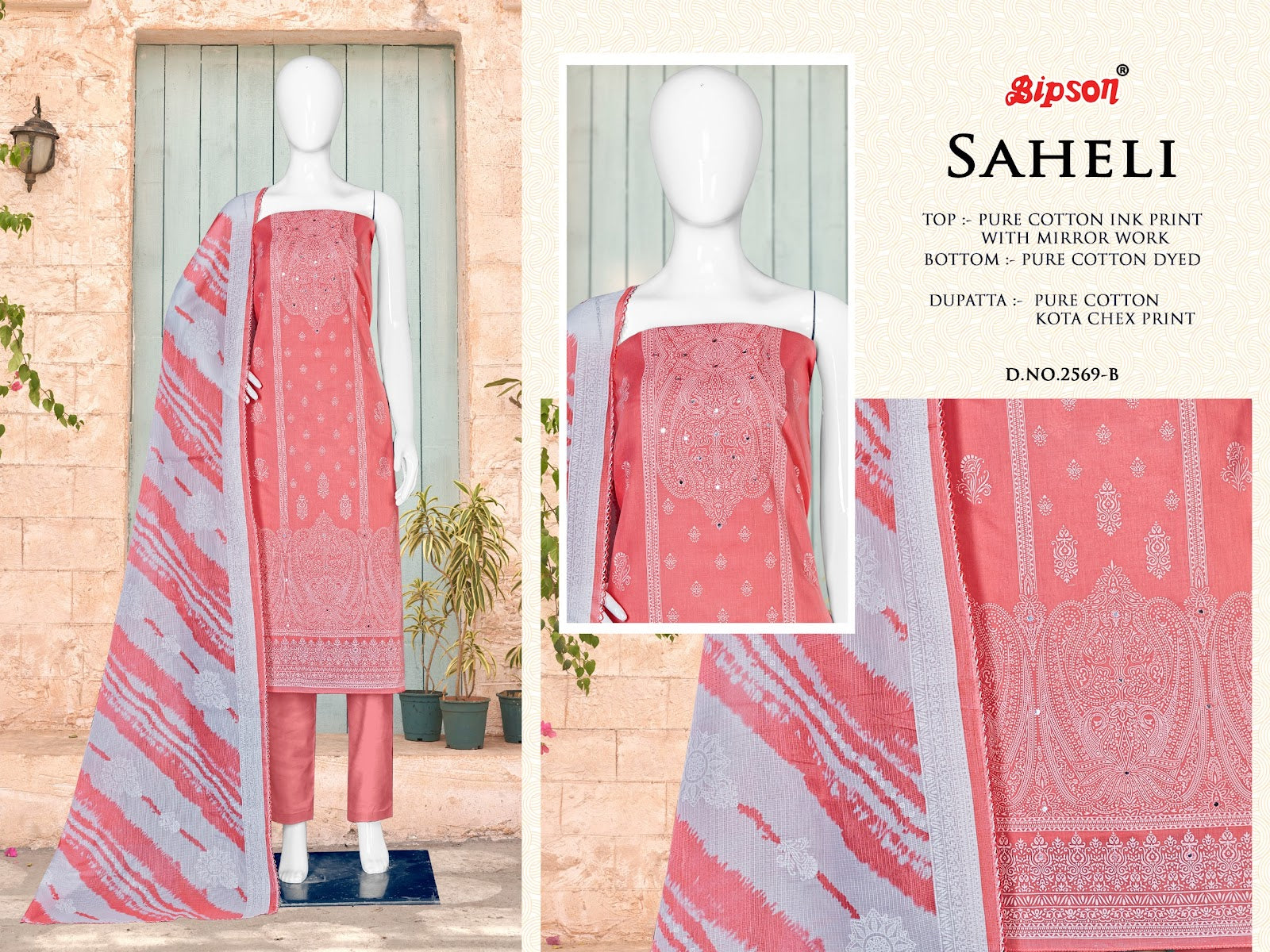 Saheli 2569 Bipson Prints Pure Cotton Pant Style Suits