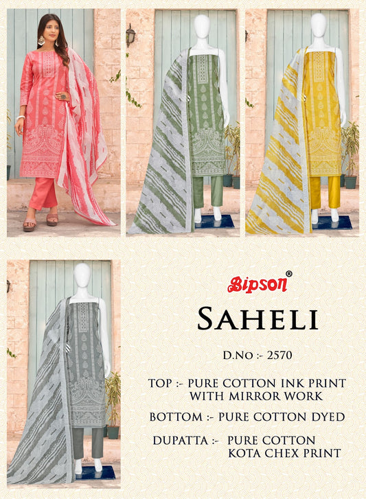 Saheli 2570 Bipson Prints Pure Cotton Pant Style Suits