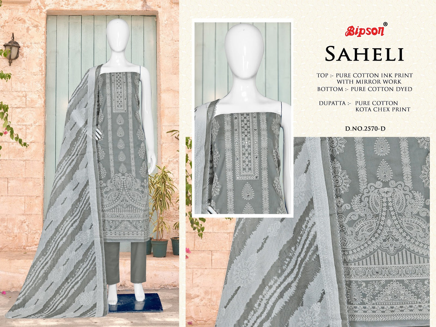 Saheli 2570 Bipson Prints Pure Cotton Pant Style Suits