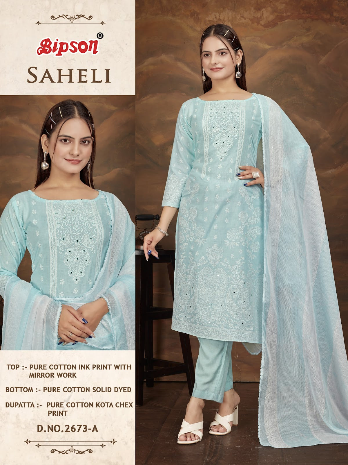 Saheli 2673 Bipson Prints Cotton Pant Style Suits Supplier India