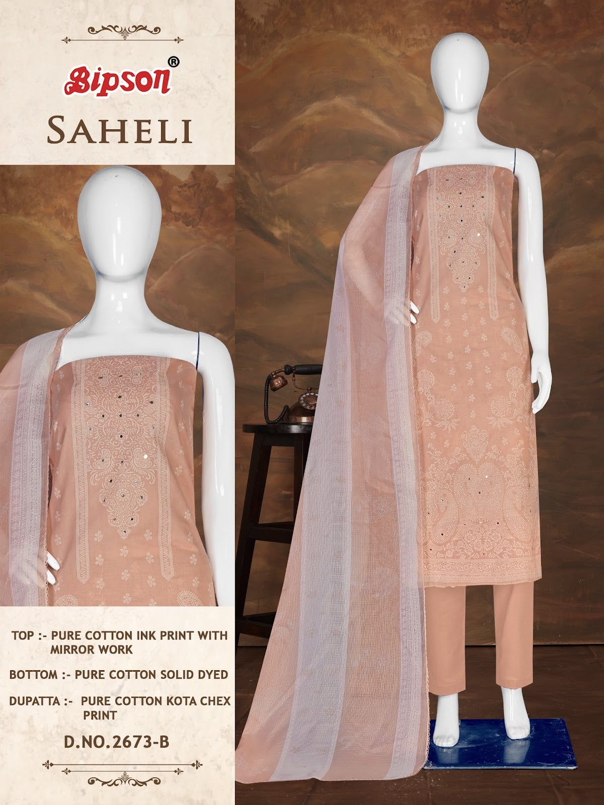 Saheli 2673 Bipson Prints Cotton Pant Style Suits Supplier India