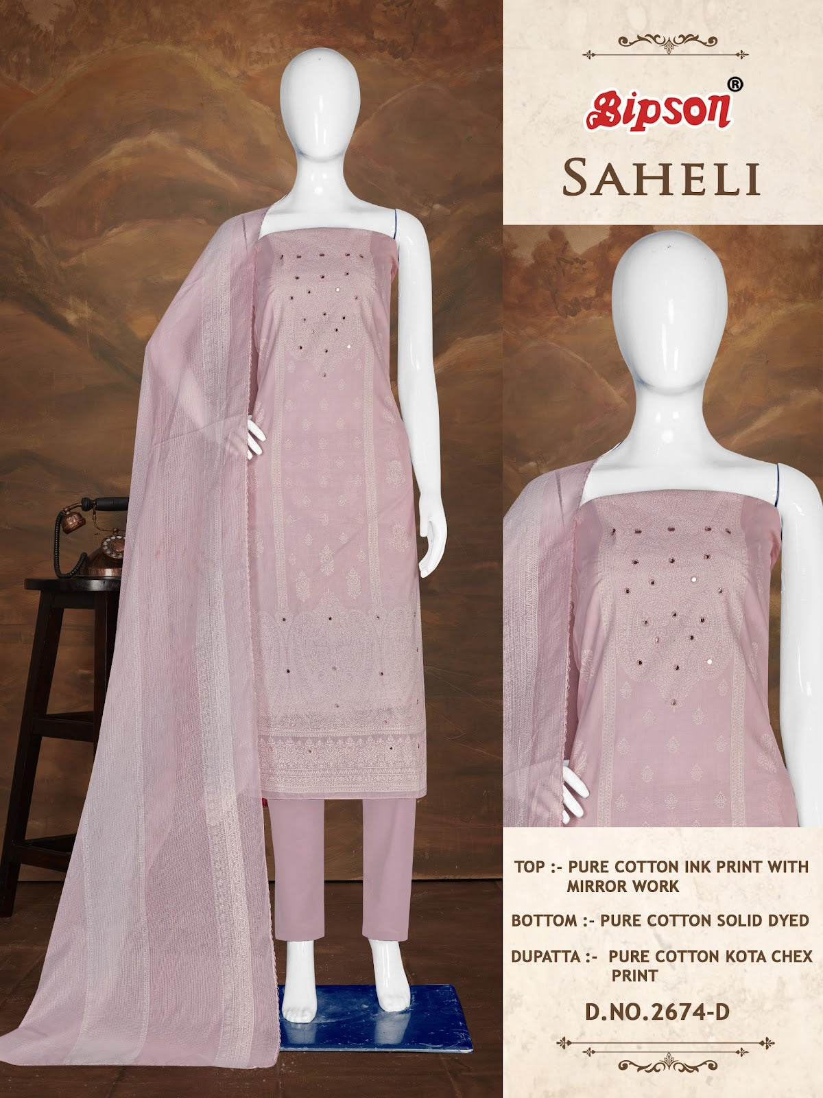 Saheli 2674 Bipson Prints Cotton Pant Style Suits Manufacturer India
