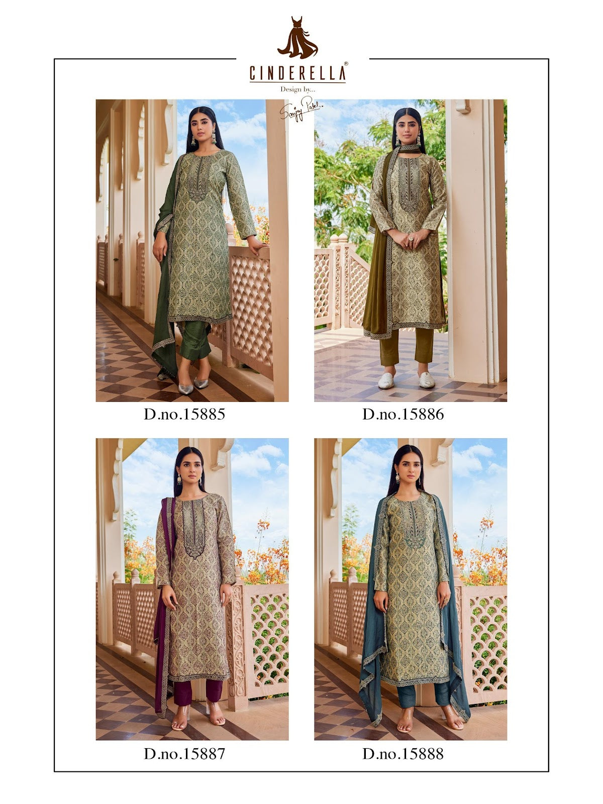 Saheli Cinderella Silk Jacquard Pant Style Suits Exporter India