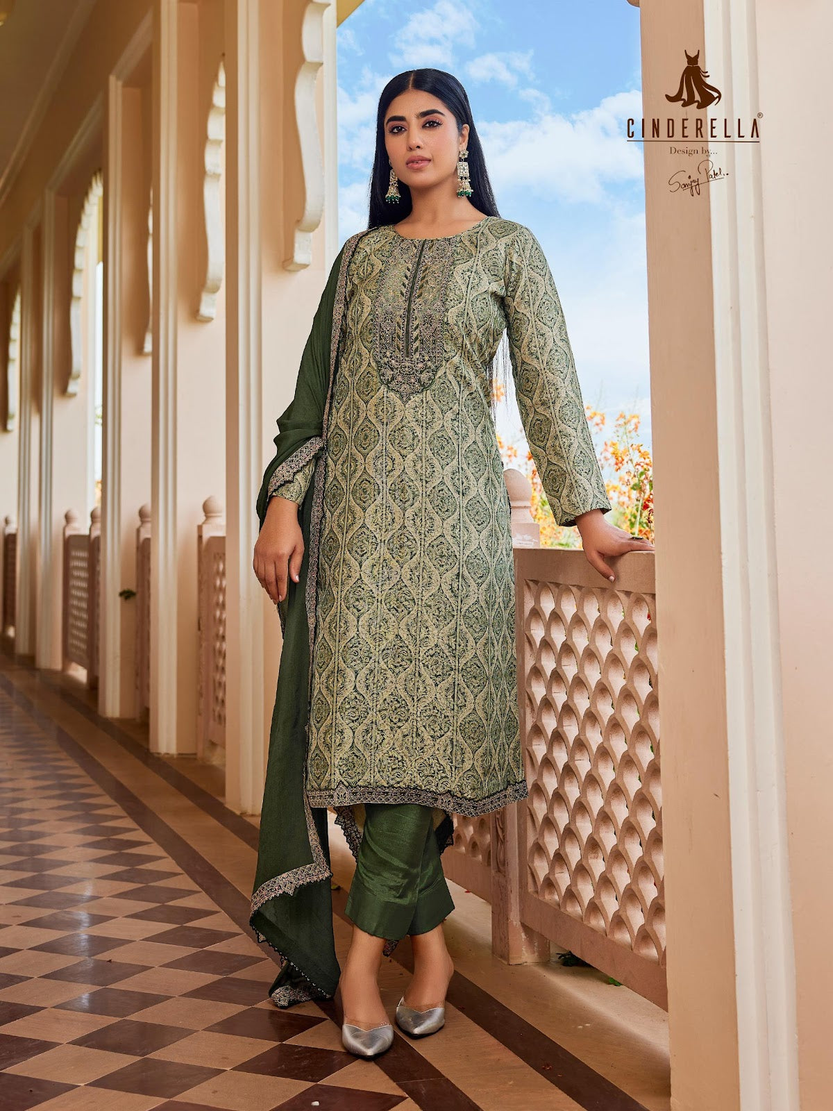 Saheli Cinderella Silk Jacquard Pant Style Suits Exporter India