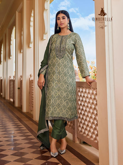 Saheli Cinderella Silk Jacquard Pant Style Suits Exporter India