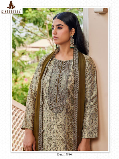 Saheli Cinderella Silk Jacquard Pant Style Suits Exporter India