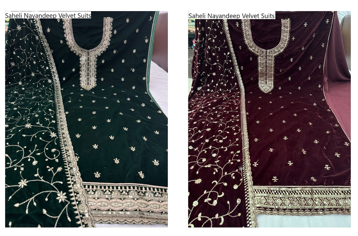 Saheli Nayandeep Velvet Suits Wholesale Price