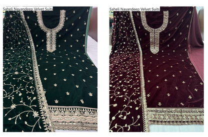 Saheli Nayandeep Velvet Suits Wholesale Price