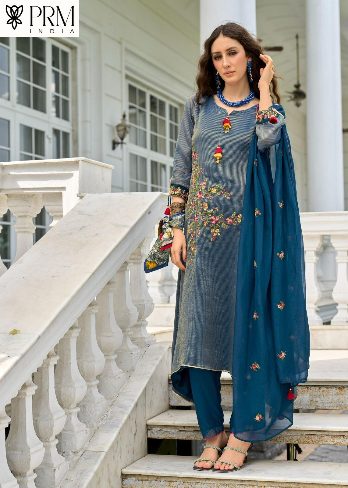 Saheli Prm India Russian Silk Readymade Pant Style Suits Wholesale