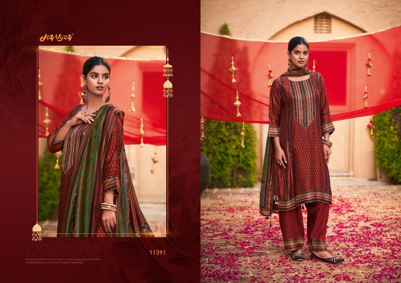 Saheli Sang Jay Vijay Bemberg Silk Plazzo Style Suits Manufacturer Ahmedabad