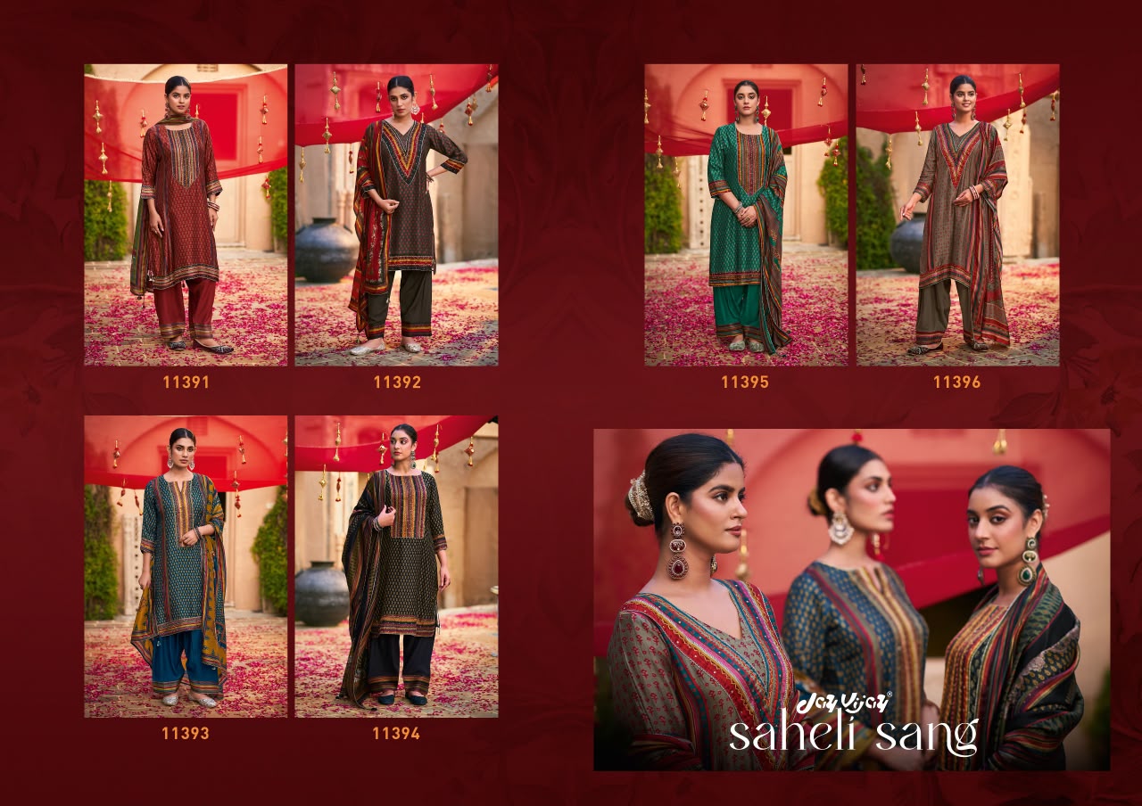 Saheli Sang Jay Vijay Bemberg Silk Plazzo Style Suits Manufacturer Ahmedabad