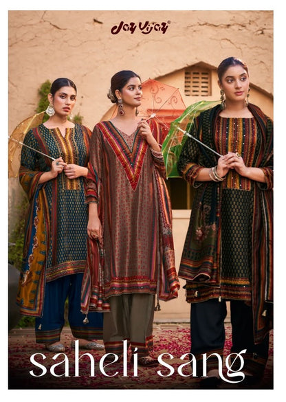 Saheli Sang Jay Vijay Bemberg Silk Plazzo Style Suits Manufacturer Ahmedabad