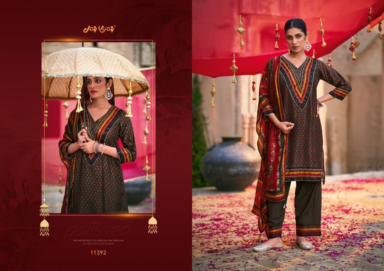 Saheli Sang Jay Vijay Bemberg Silk Plazzo Style Suits Manufacturer Ahmedabad