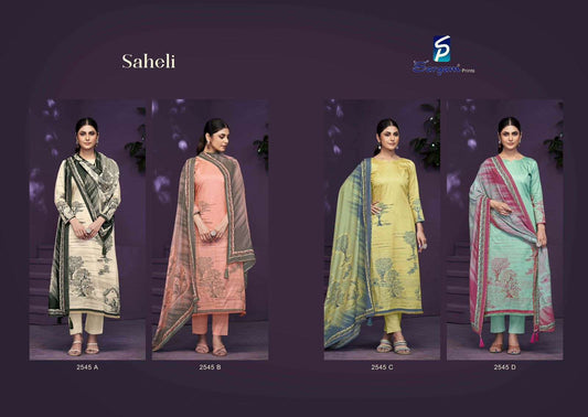 Saheli Sargam Prints Pure Bemberg Muslin Pant Style Suits Exporter