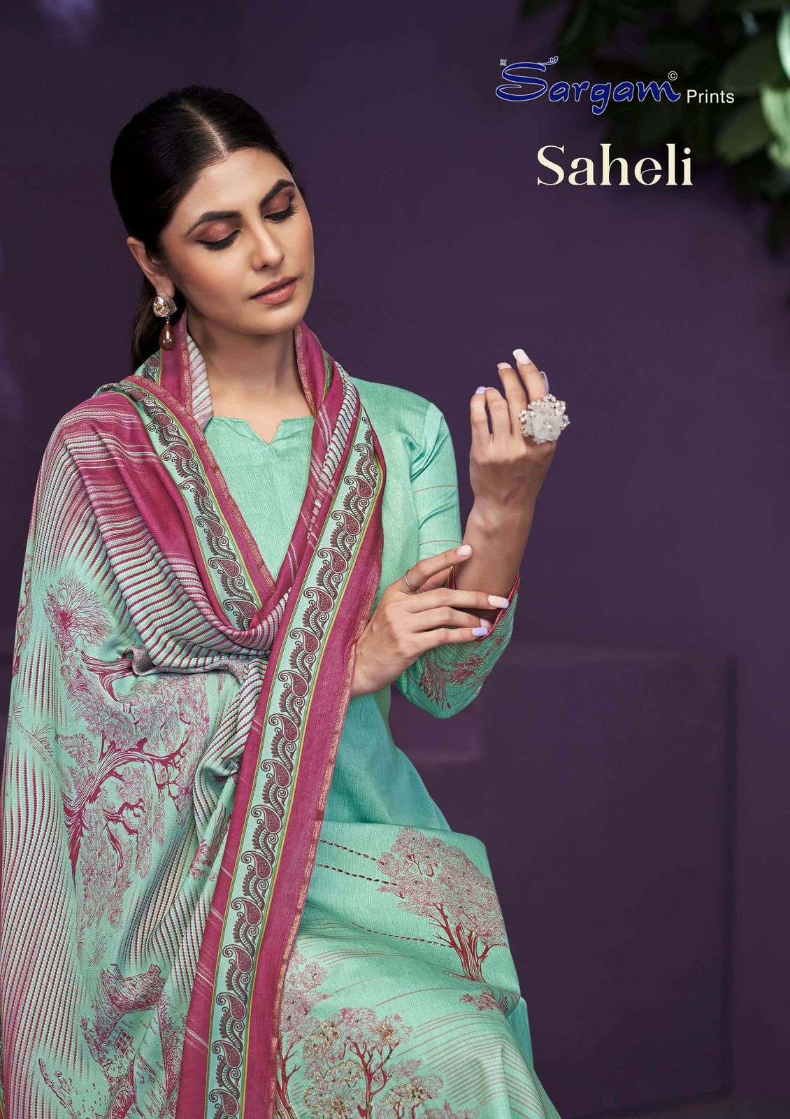 Saheli Sargam Prints Pure Bemberg Muslin Pant Style Suits Exporter