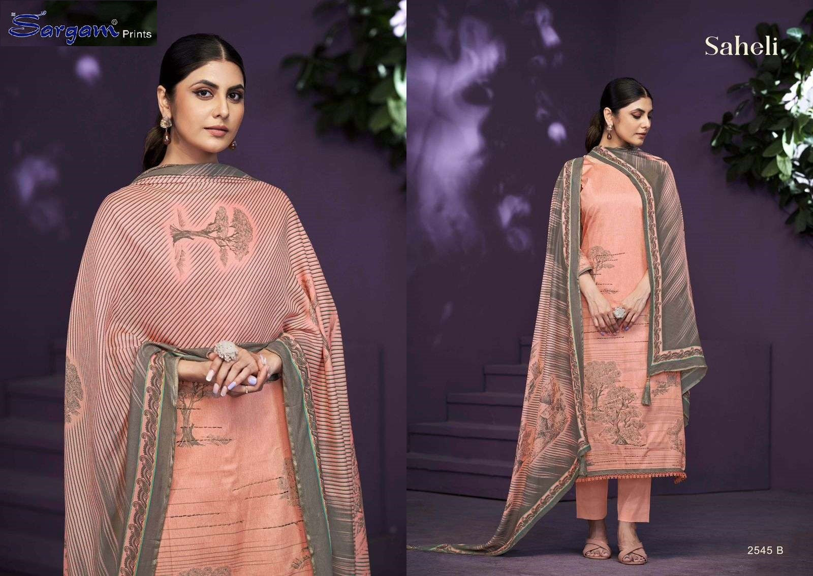 Saheli Sargam Prints Pure Bemberg Muslin Pant Style Suits Exporter