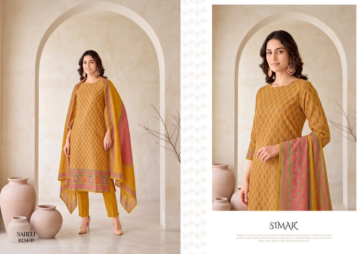 Saheli Simar Jacquard Pant Style Suits Wholesale Price