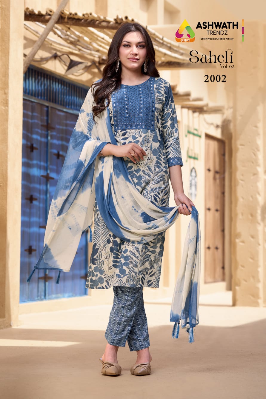 Saheli Vol 2 Ashwath Rayon Readymade Pant Style Suits Wholesaler Gujarat