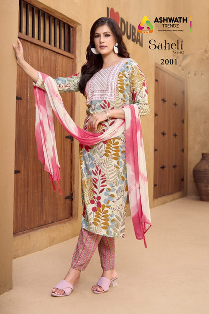 Saheli Vol 2 Ashwath Rayon Readymade Pant Style Suits Wholesaler Gujarat