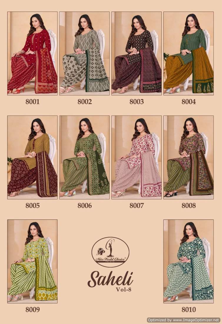 Saheli Vol 8 Miss World Choice Cotton Dress Material