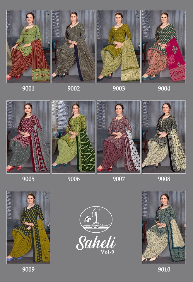 Saheli Vol 9 Miss World Choice Pure Cotton Cotton Dress Material