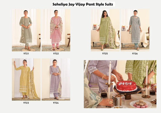 Saheliya Jay Vijay Cotton Pant Style Suits Manufacturer Ahmedabad