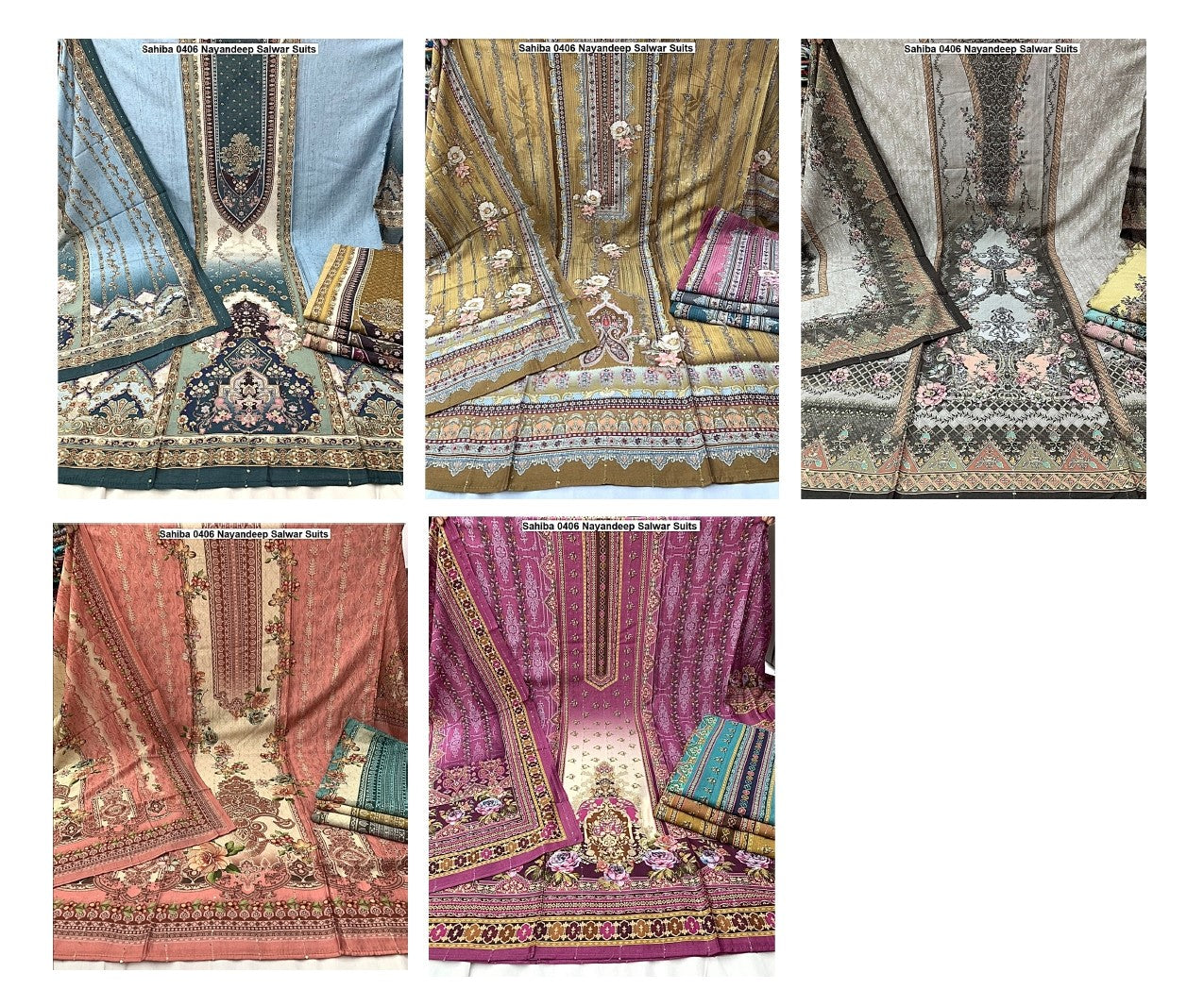 Sahiba 0406 Nayandeep Viscose Muslin Salwar Suits Exporter