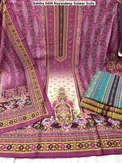 Sahiba 0406 Nayandeep Viscose Muslin Salwar Suits Exporter