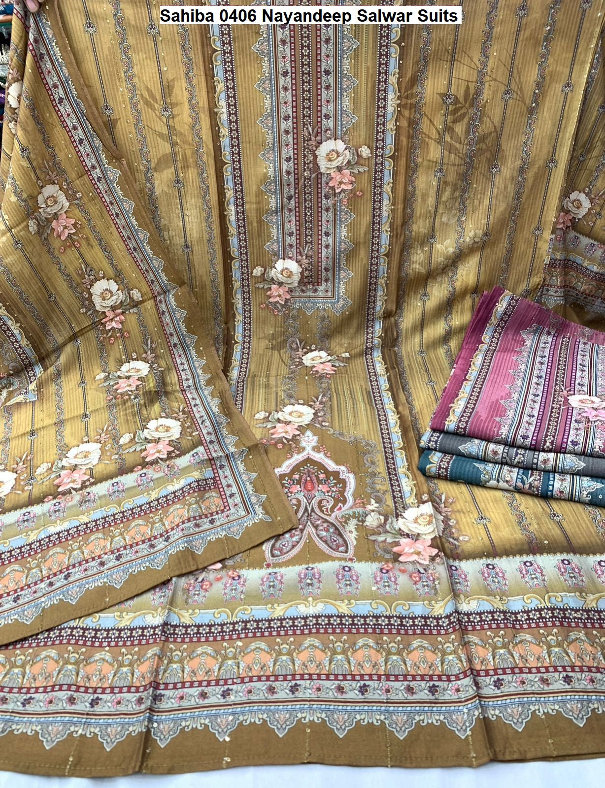 Sahiba 0406 Nayandeep Viscose Muslin Salwar Suits Exporter