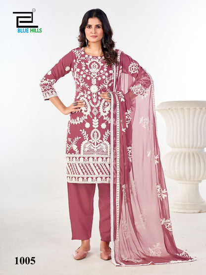 Sahiba Blue Hills Rayon 14Kg Readymade Pant Style Suits Manufacturer Gujarat