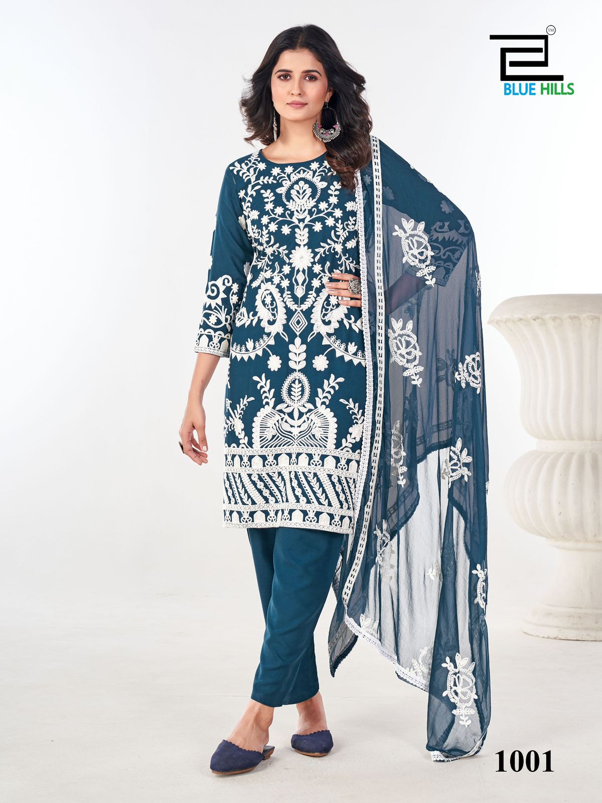 Sahiba Blue Hills Rayon 14Kg Readymade Pant Style Suits Manufacturer Gujarat