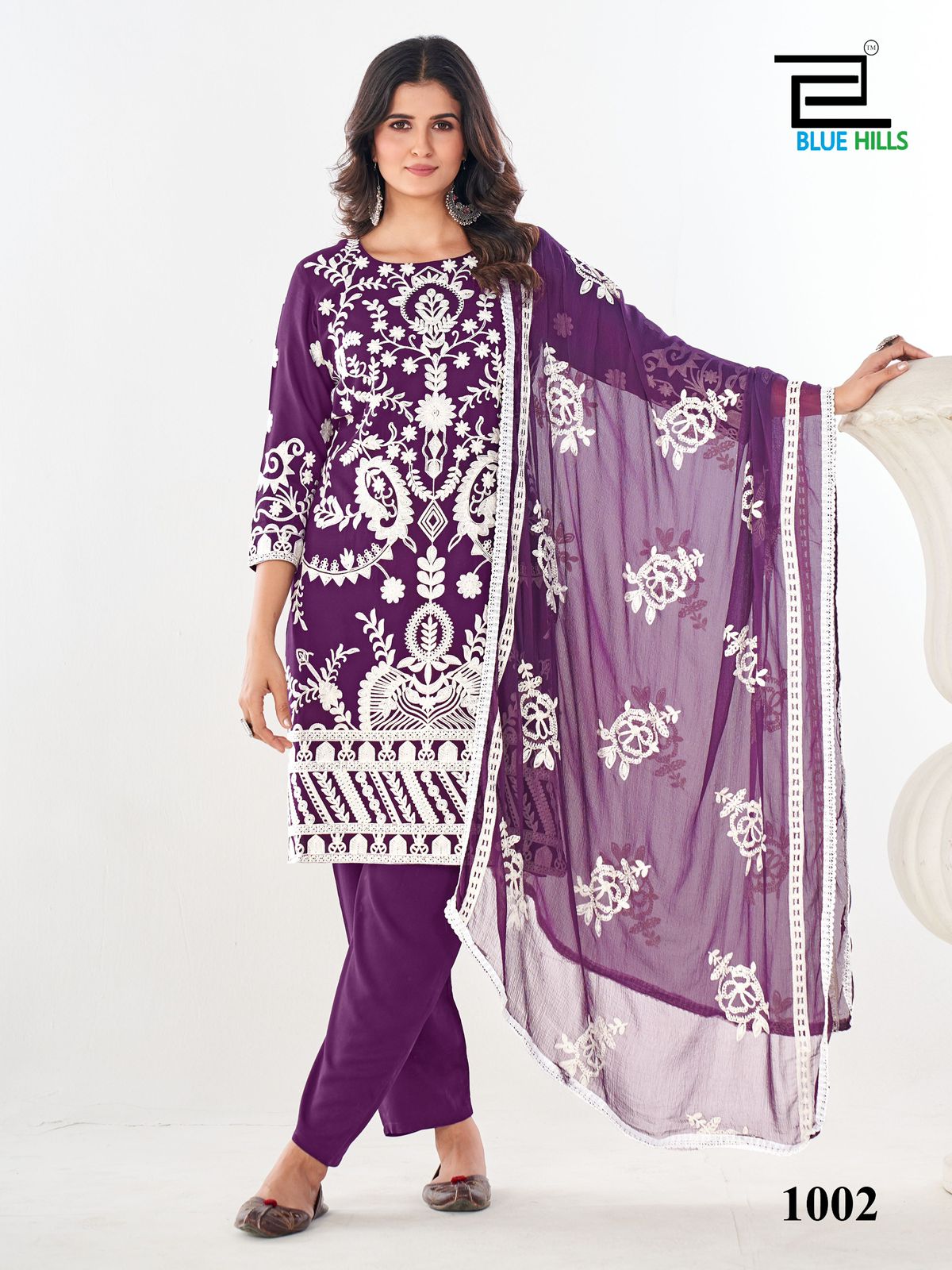 Sahiba Blue Hills Rayon 14Kg Readymade Pant Style Suits Manufacturer Gujarat
