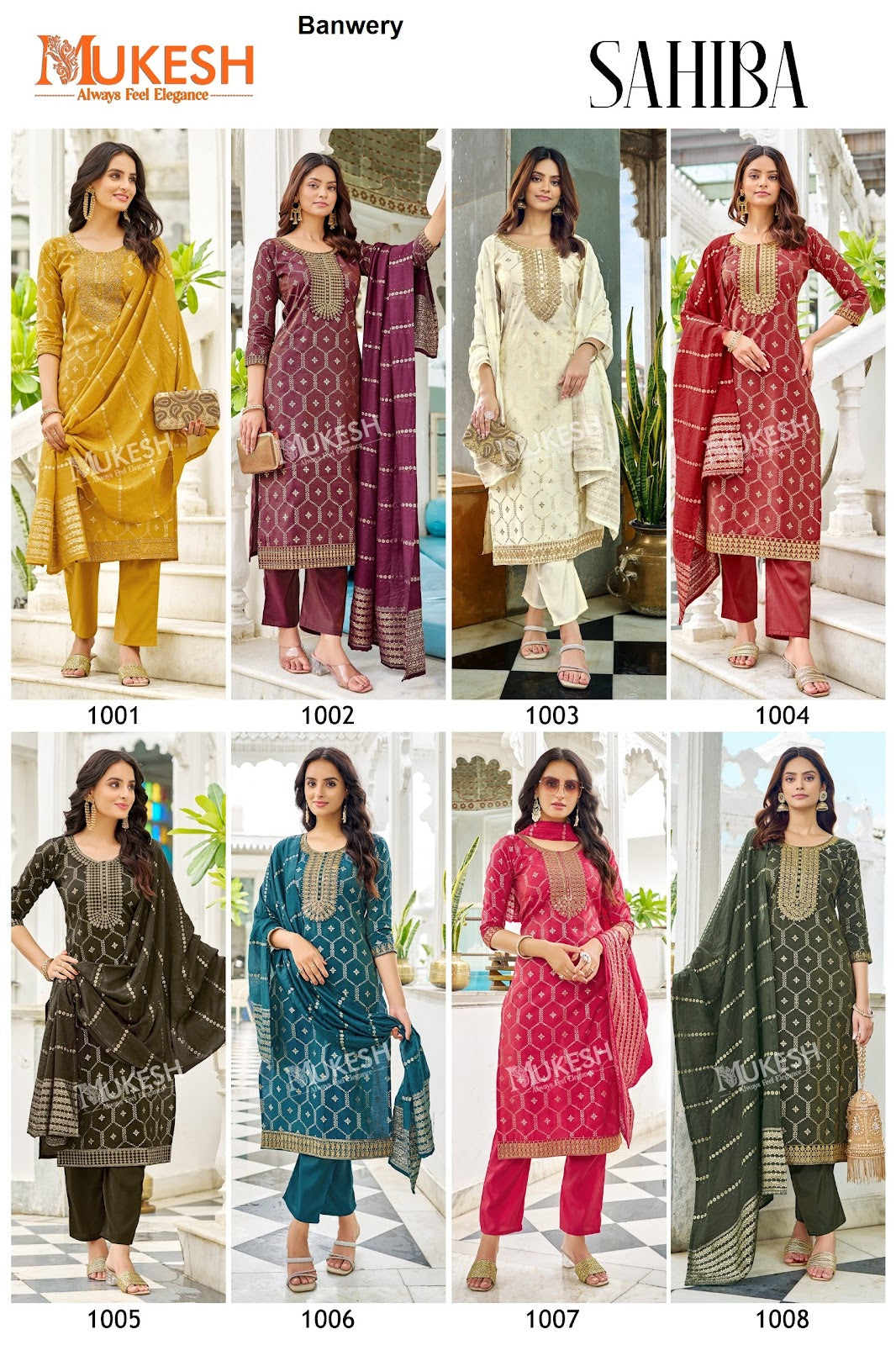 Sahiba Mukesh Banwery Viscose Simmer Readymade Pant Style Suits Wholesaler Ahmedabad