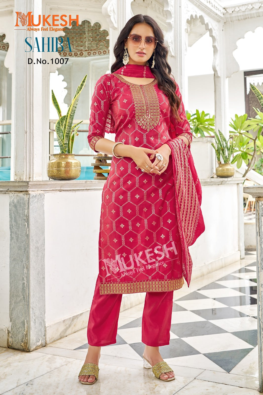 Sahiba Mukesh Banwery Viscose Simmer Readymade Pant Style Suits Wholesaler Ahmedabad