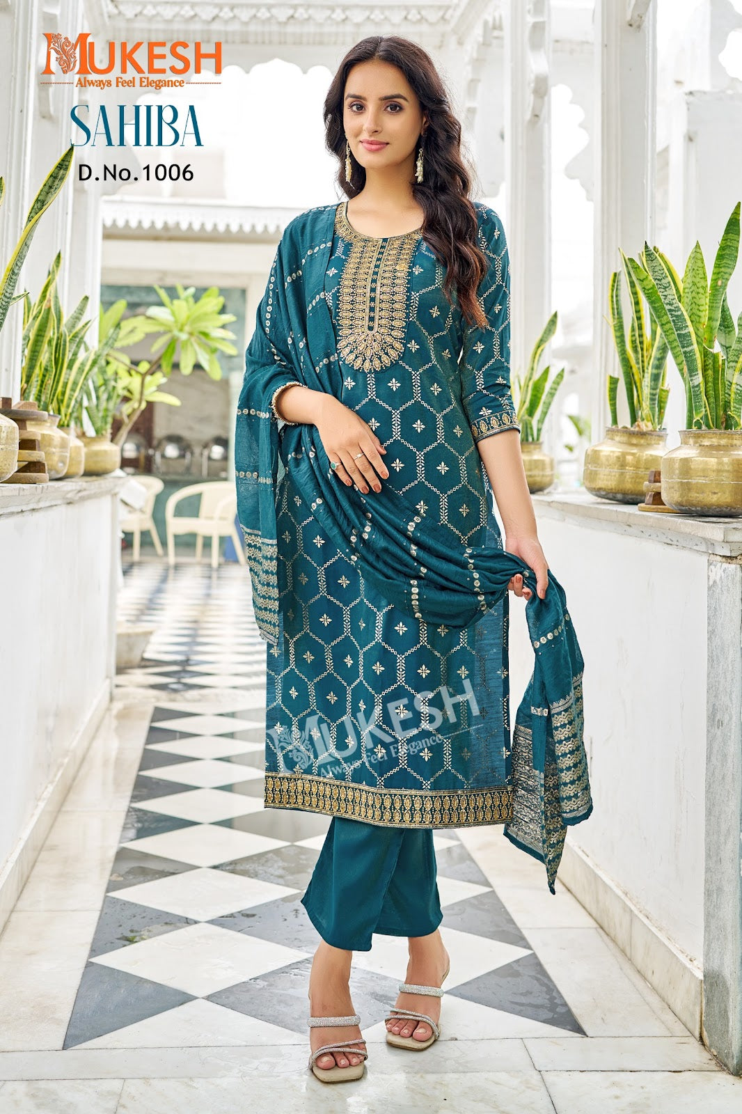 Sahiba Mukesh Banwery Viscose Simmer Readymade Pant Style Suits Wholesaler Ahmedabad