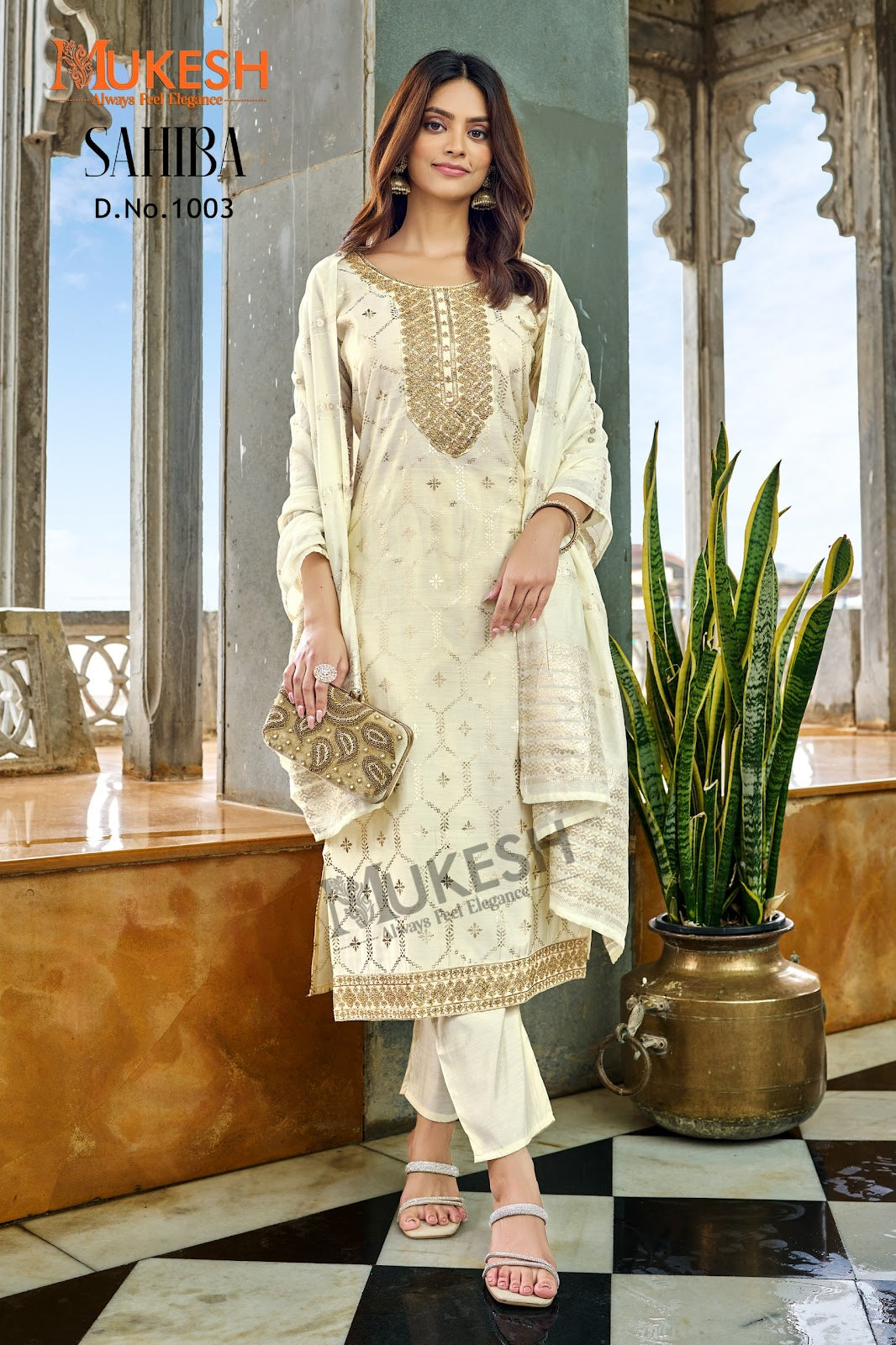 Sahiba Mukesh Banwery Viscose Simmer Readymade Pant Style Suits Wholesaler Ahmedabad